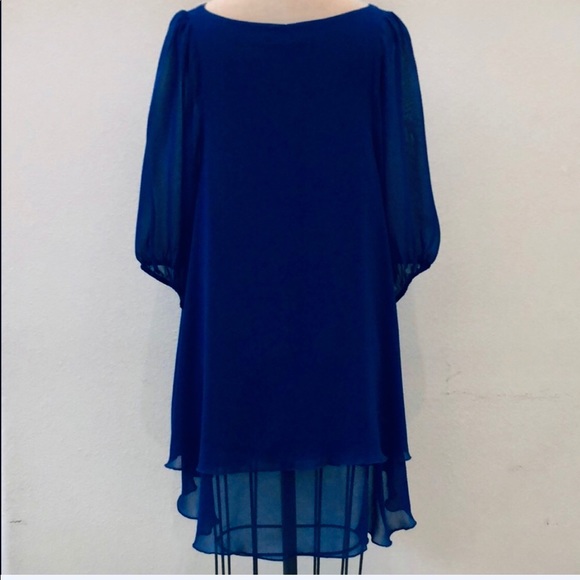 LF _ Millau Blue Chiffon Dress - Picture 3 of 4